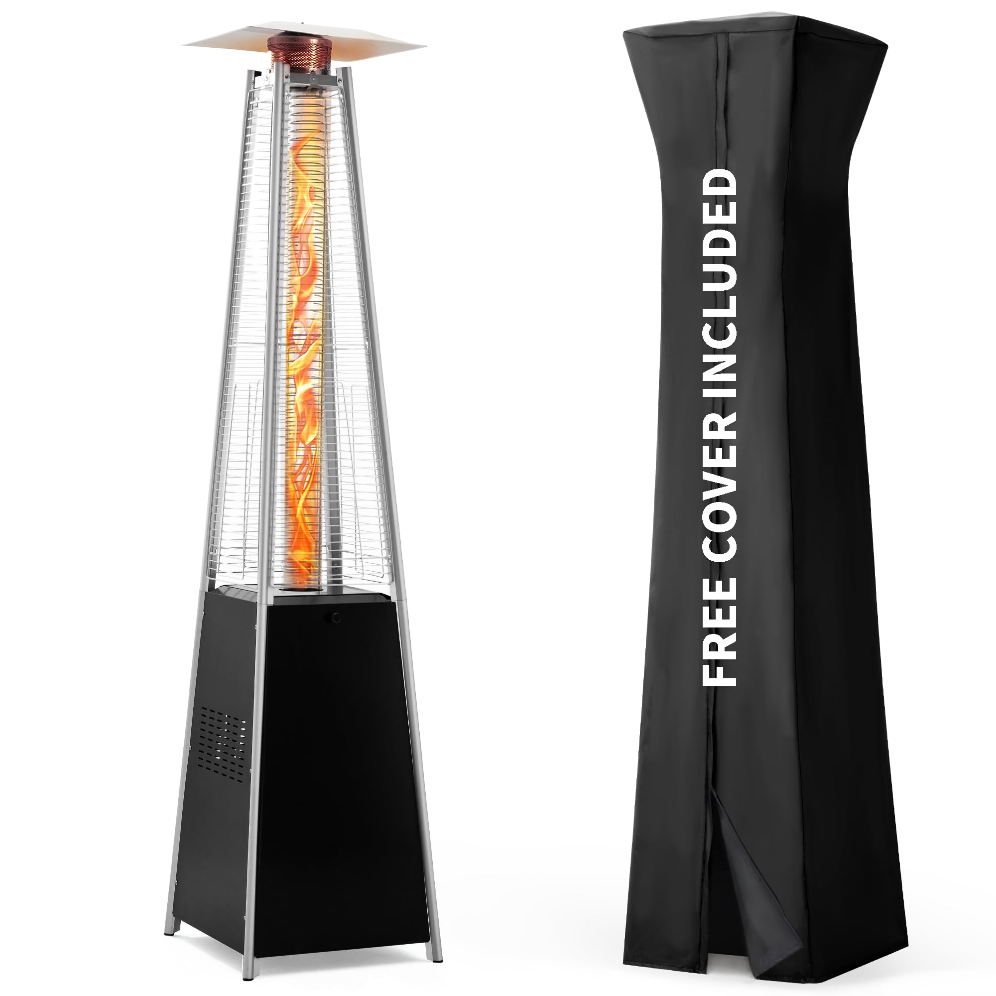 Hiland PAHGP-SCPC 87-Inch Pyramid Glass Tube Propane Patio Heater