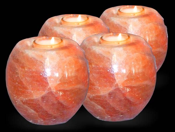 Himalayan Salt Tea Light Candle Holders (Set of 3)