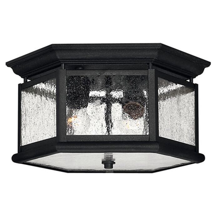 Hinkley Latitude 1-Light Outdoor Flush Mount in Black