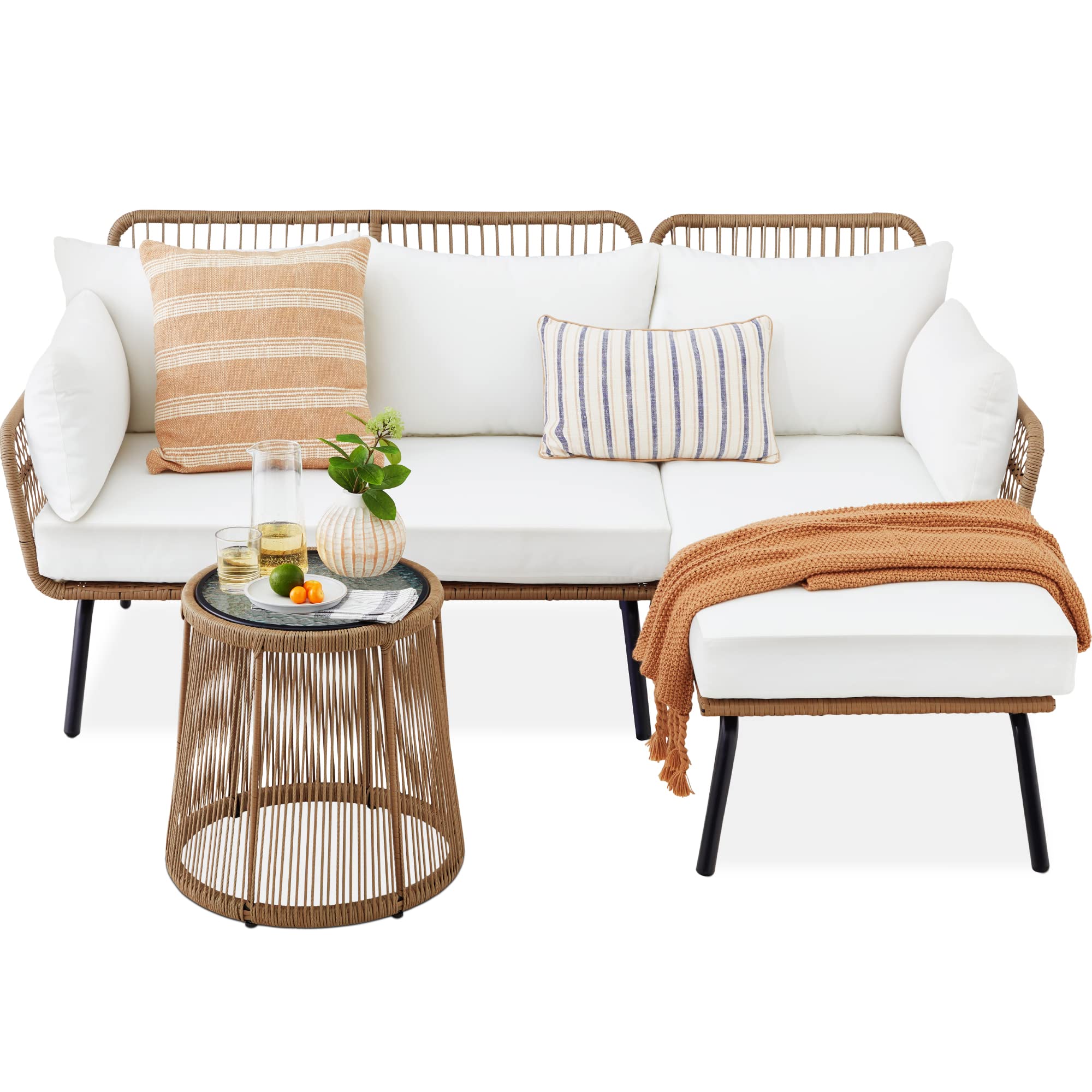 Homall 7-Piece Outdoor Rope Patio Sectional Furniture Set