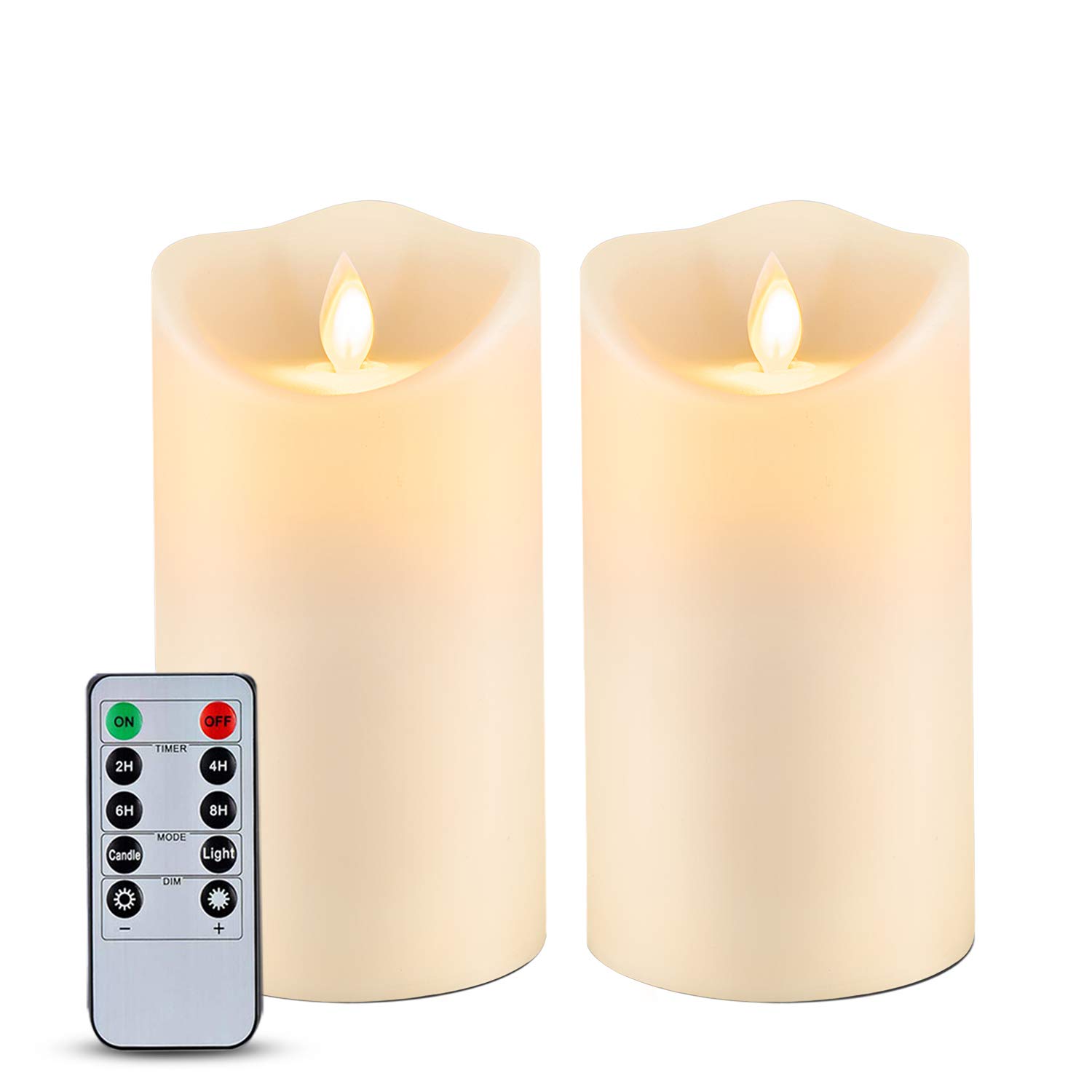 Homemory Outdoor Flameless LED Pillar Candles Set of 3
