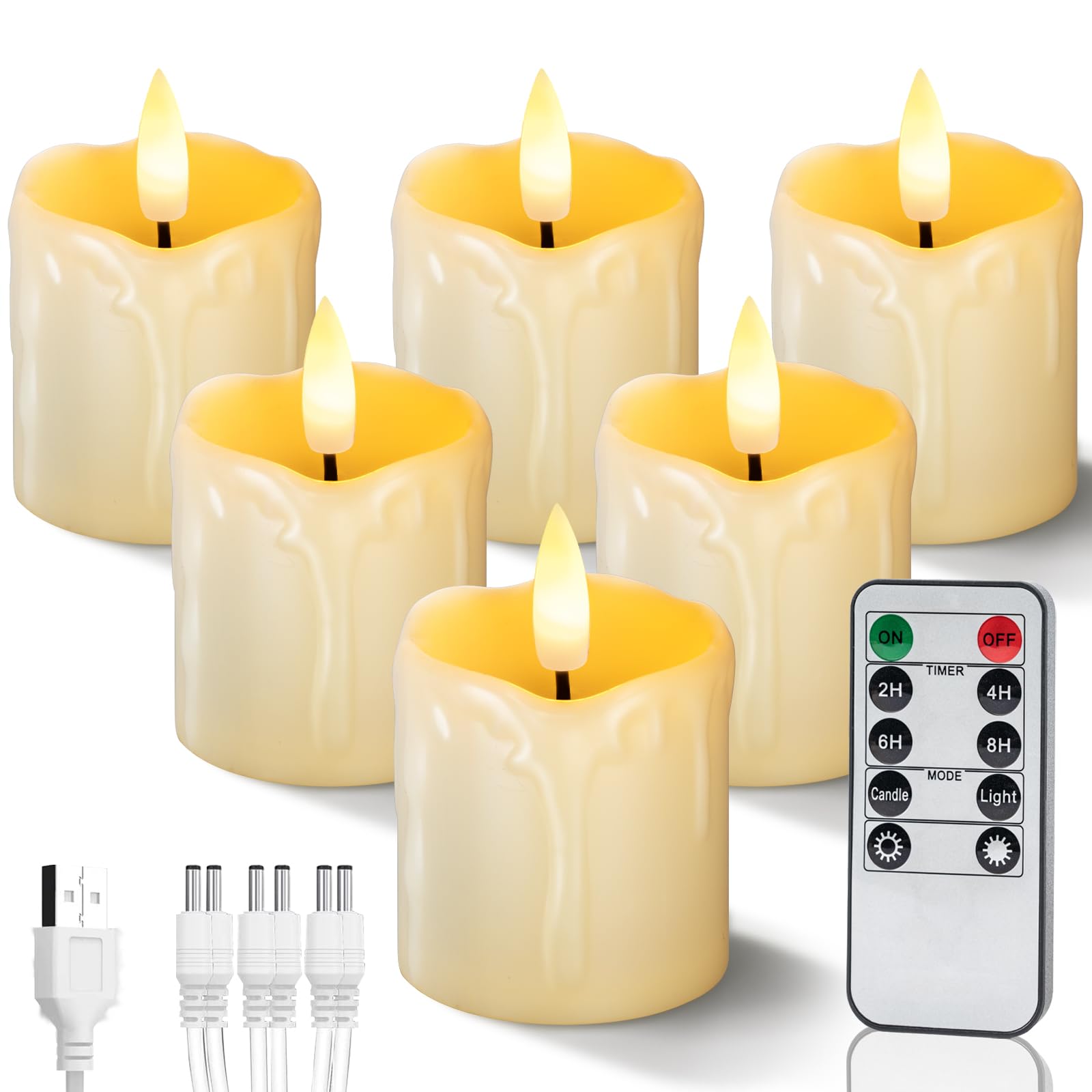Homemory Realistic Flameless LED Candles with Remote (Set of 7)