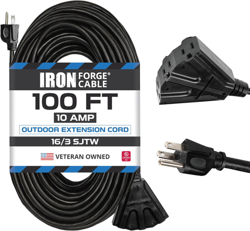 Iron Forge Cable 100 Foot Outdoor Extension Cord 12/3 SJTW