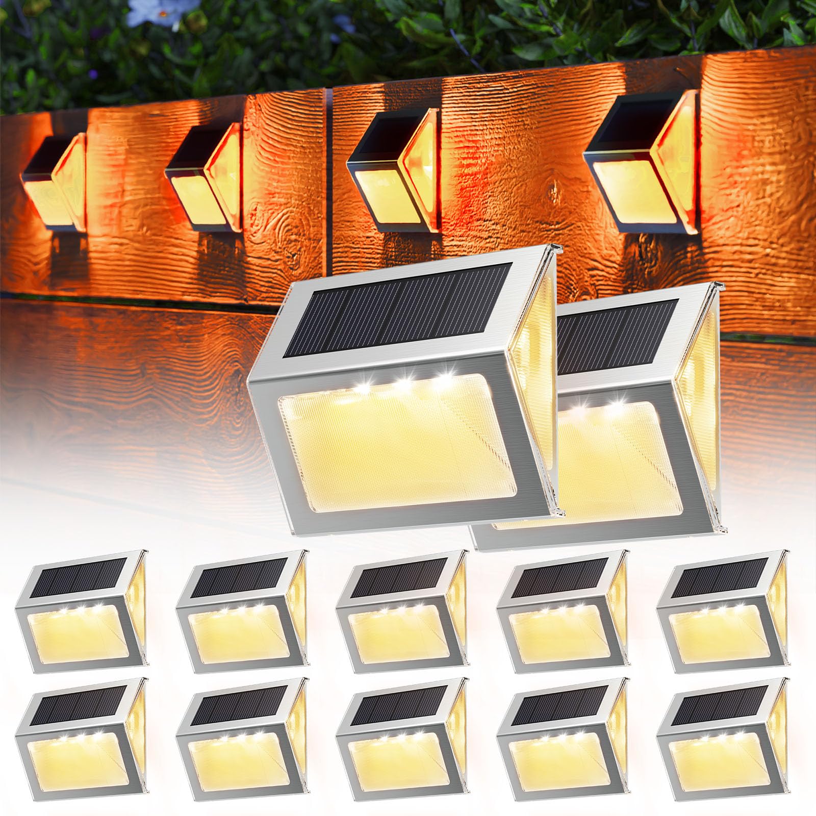 JACKYLED Solar Step Lights Outdoor, 6-Pack