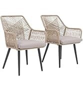 JOIVI 5-Piece Outdoor Patio Dining Table Set with Woven Round Table