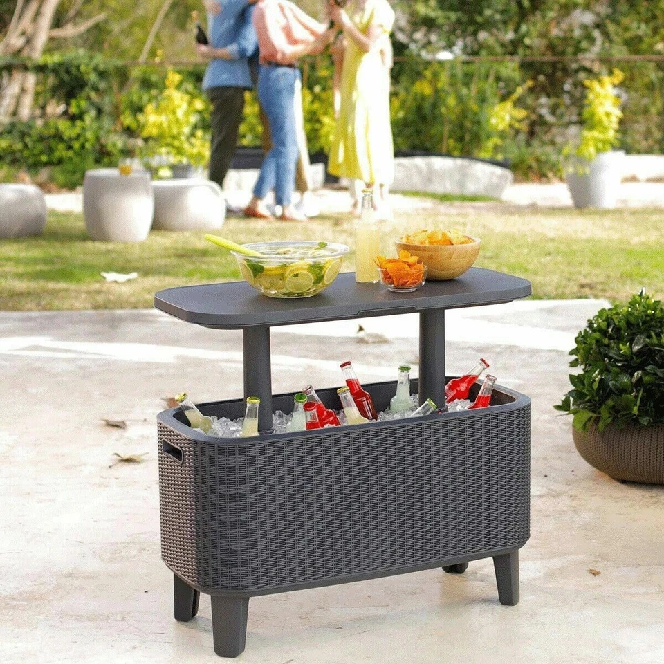 Keter Cool Bar Rattan Ice Box Bar Table