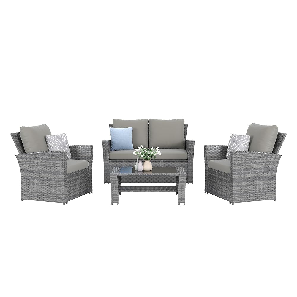Keter Corfu 4-Piece All-Weather Outdoor Sofa Set