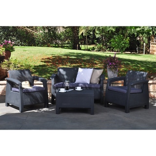 Keter Corfu 5-Piece Rattan Resin Outdoor Furniture Set