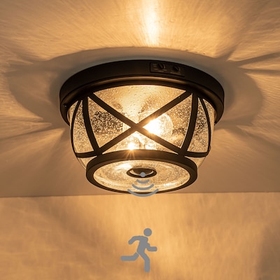 Kichler Barrington 1-Light Outdoor Flush Mount in Matte Black