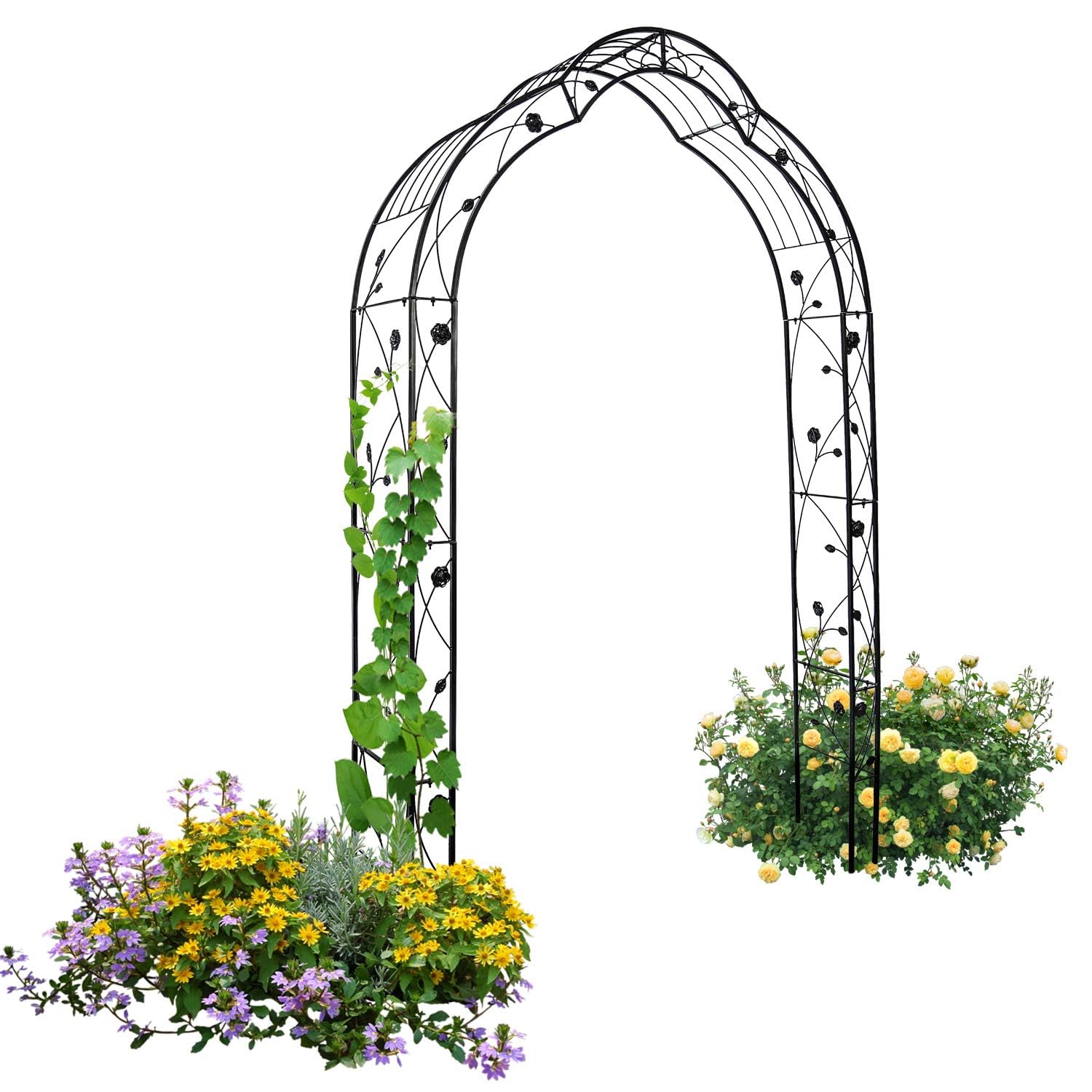 Kinbor 8.5ft Outdoor Metal Garden Arch Trellis