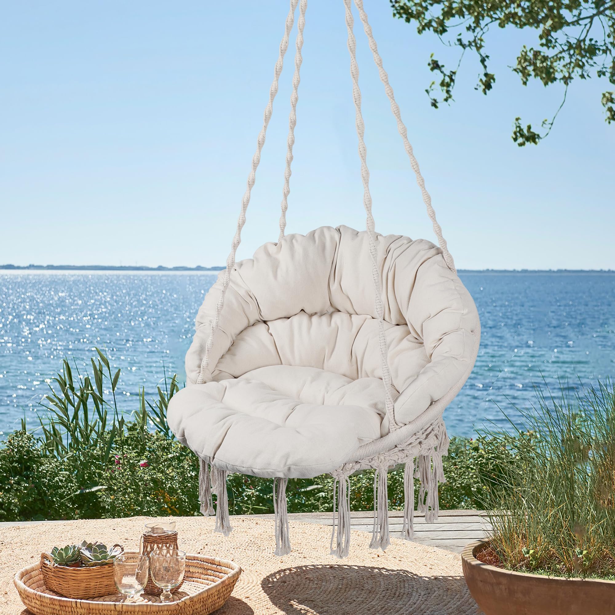 Kona Cotton Rope Hammock Chair Swing