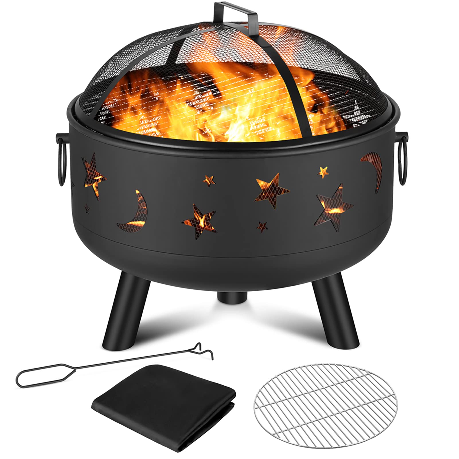 Landmann Big Sky Stars and Moons 26-Inch Wood Burning Fire Pit