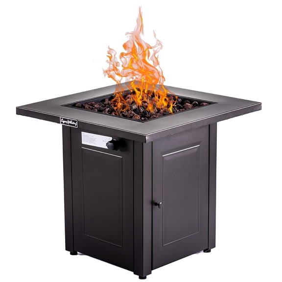 Legacy Heating 44-Inch Oval All-Weather Wicker Propane Fire Pit Table with Lid