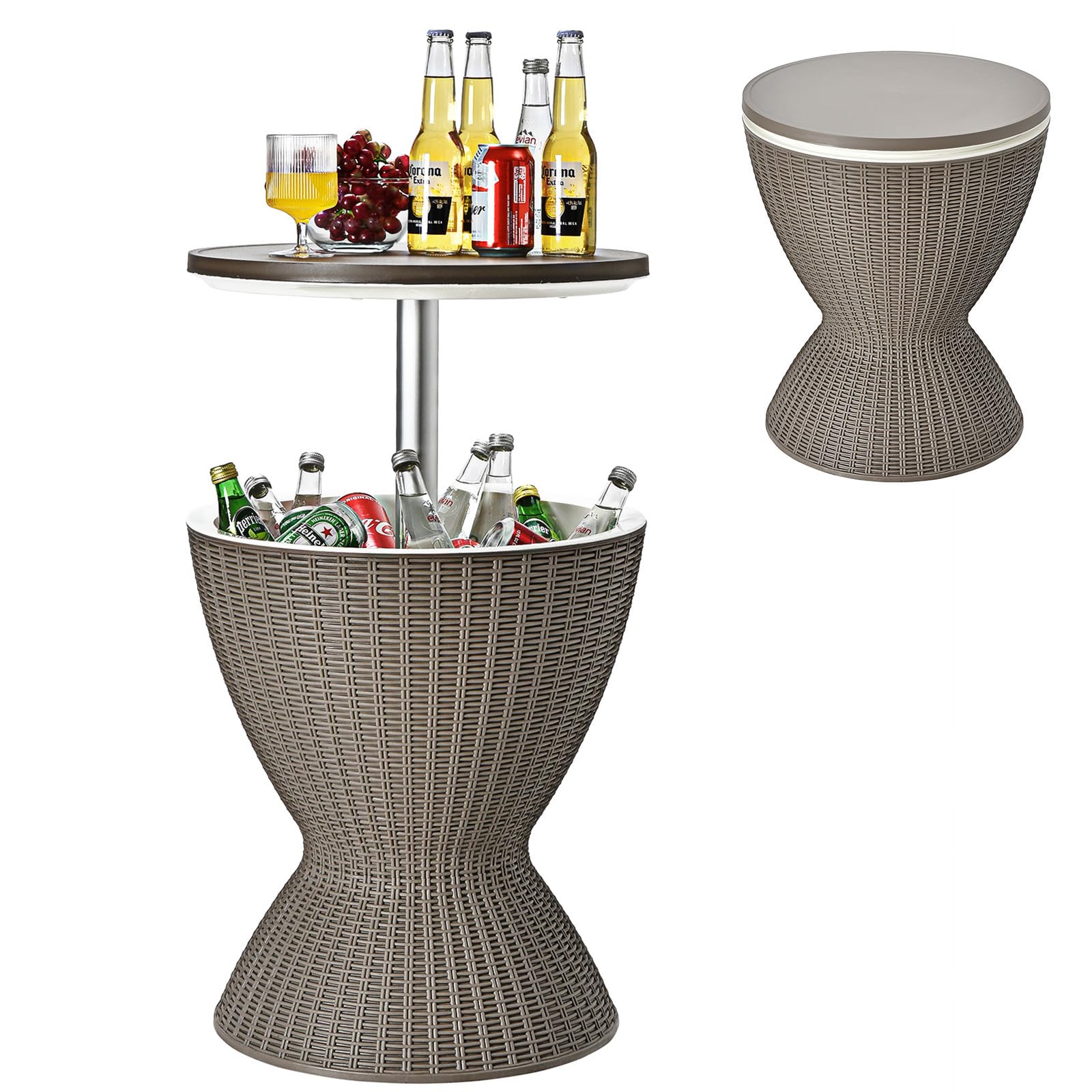 Leisure Season RTSB8409 Rectangular Side Table with Built-In Cooler