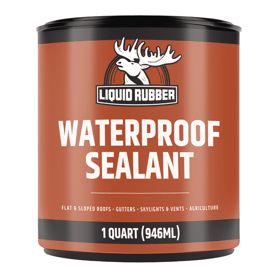Liquid Rubber Waterproof Sealant Multi-Surface Leak Repair Coating, 1 Quart