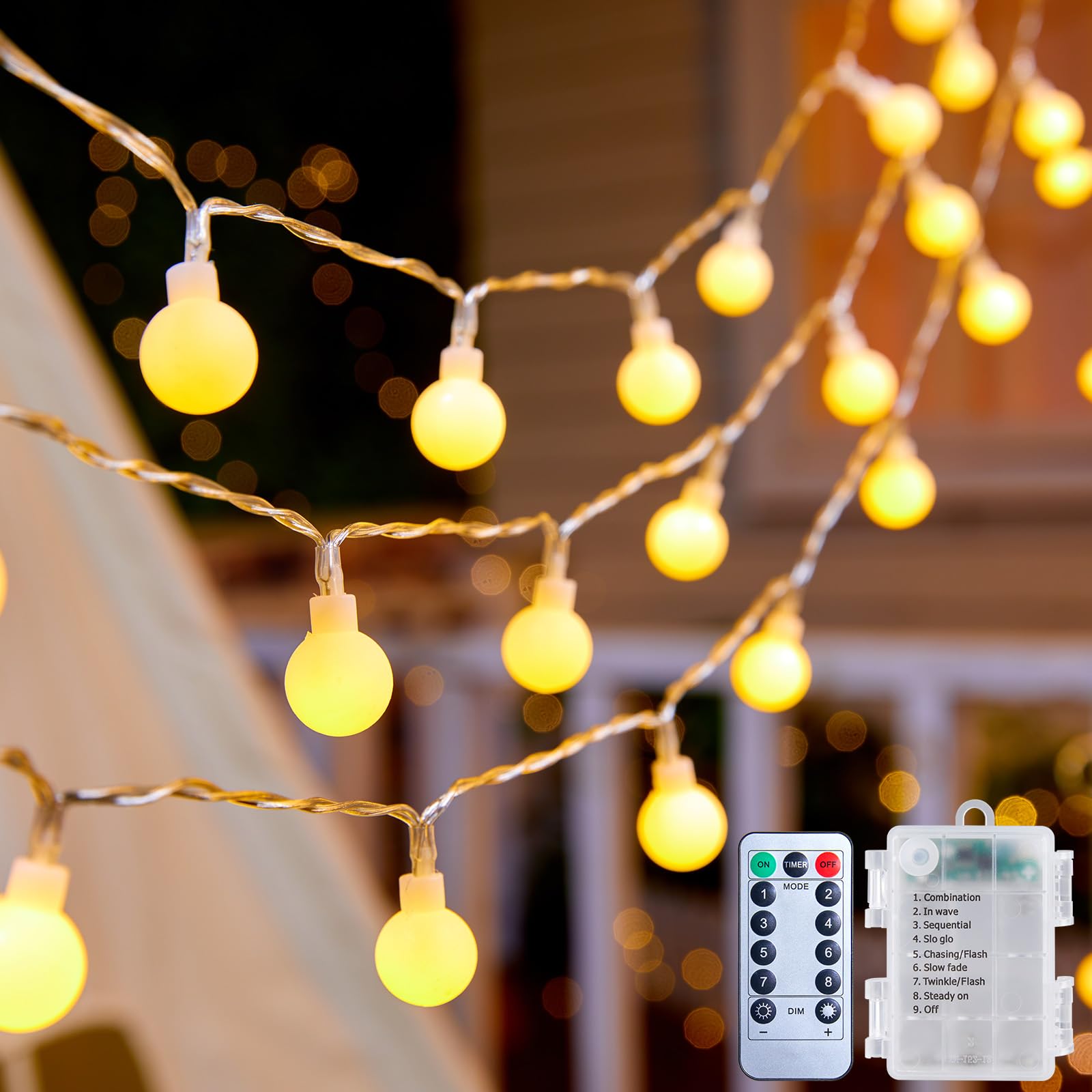 Litake Solar String Lights 39ft 120 LED with Remote