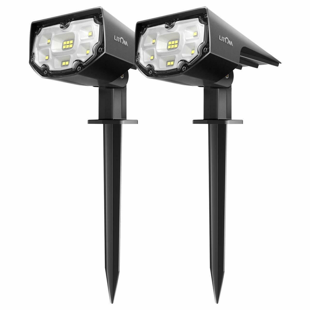 Litom 12-Pack Solar Landscape Spotlights