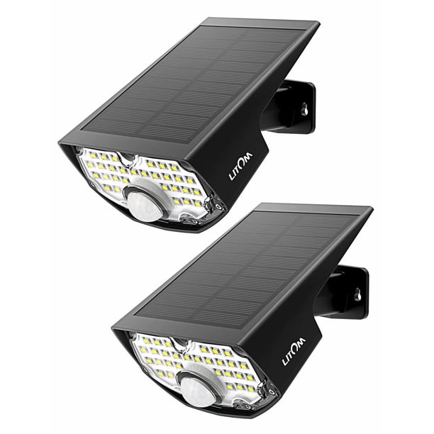 Litom 30 LED Solar Motion Sensor Outdoor Lights (2-Pack)