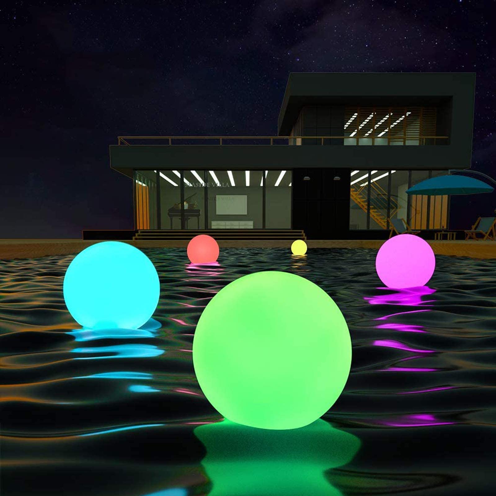 LOFTEK LED Floating Pool Lights 6-Inch (4-Pack)