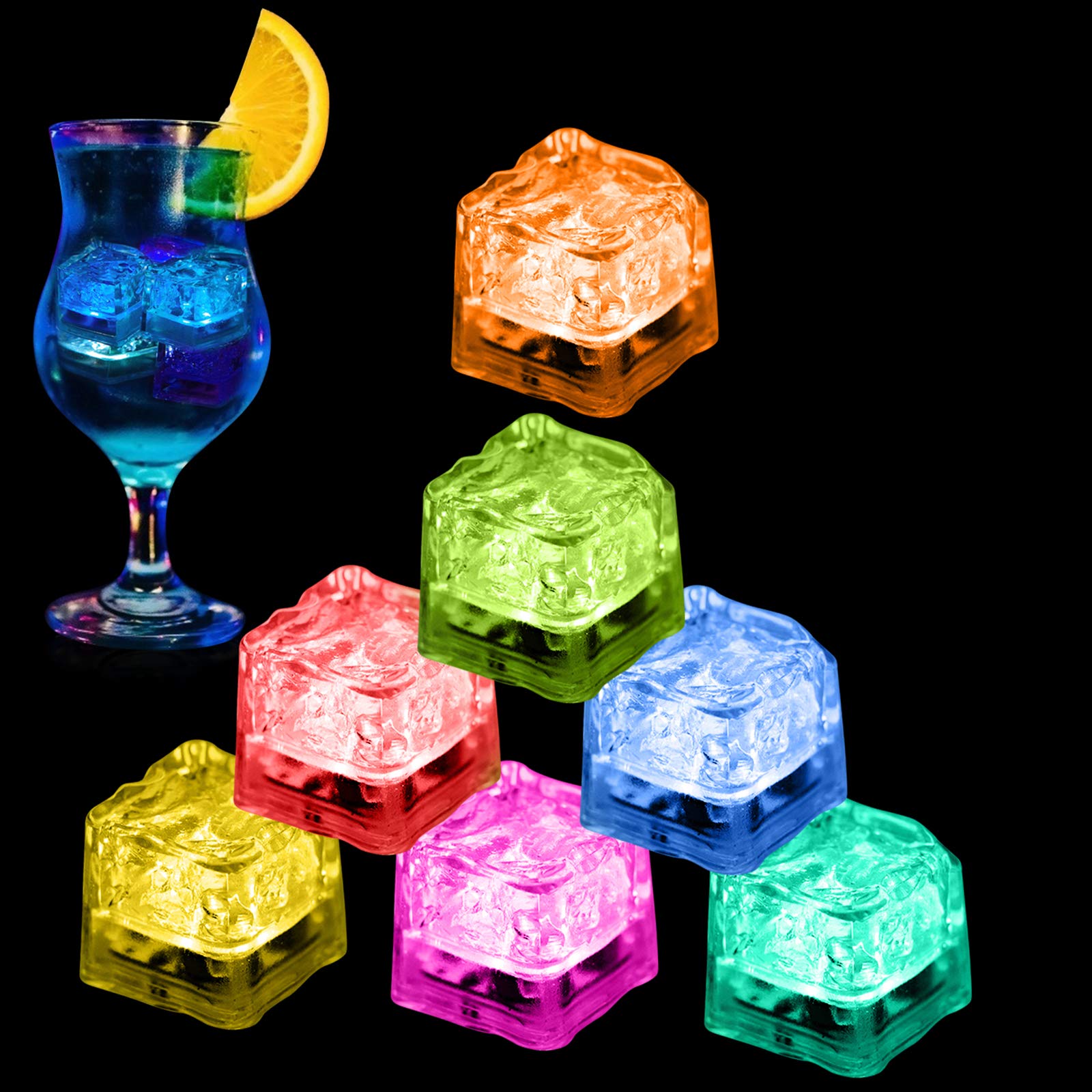 LOFTEK LED Submersible Ice Cube Lights 20-Pack Multi-Color
