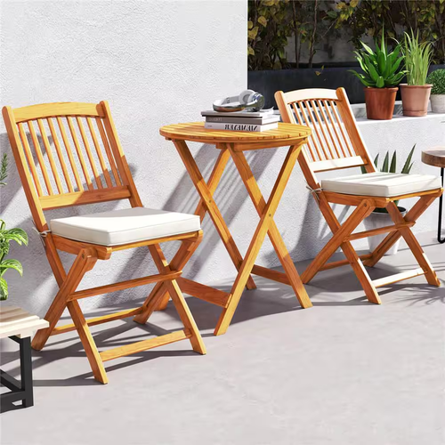LSSBOUGHT 3-Piece Acacia Wood Bistro Set Outdoor