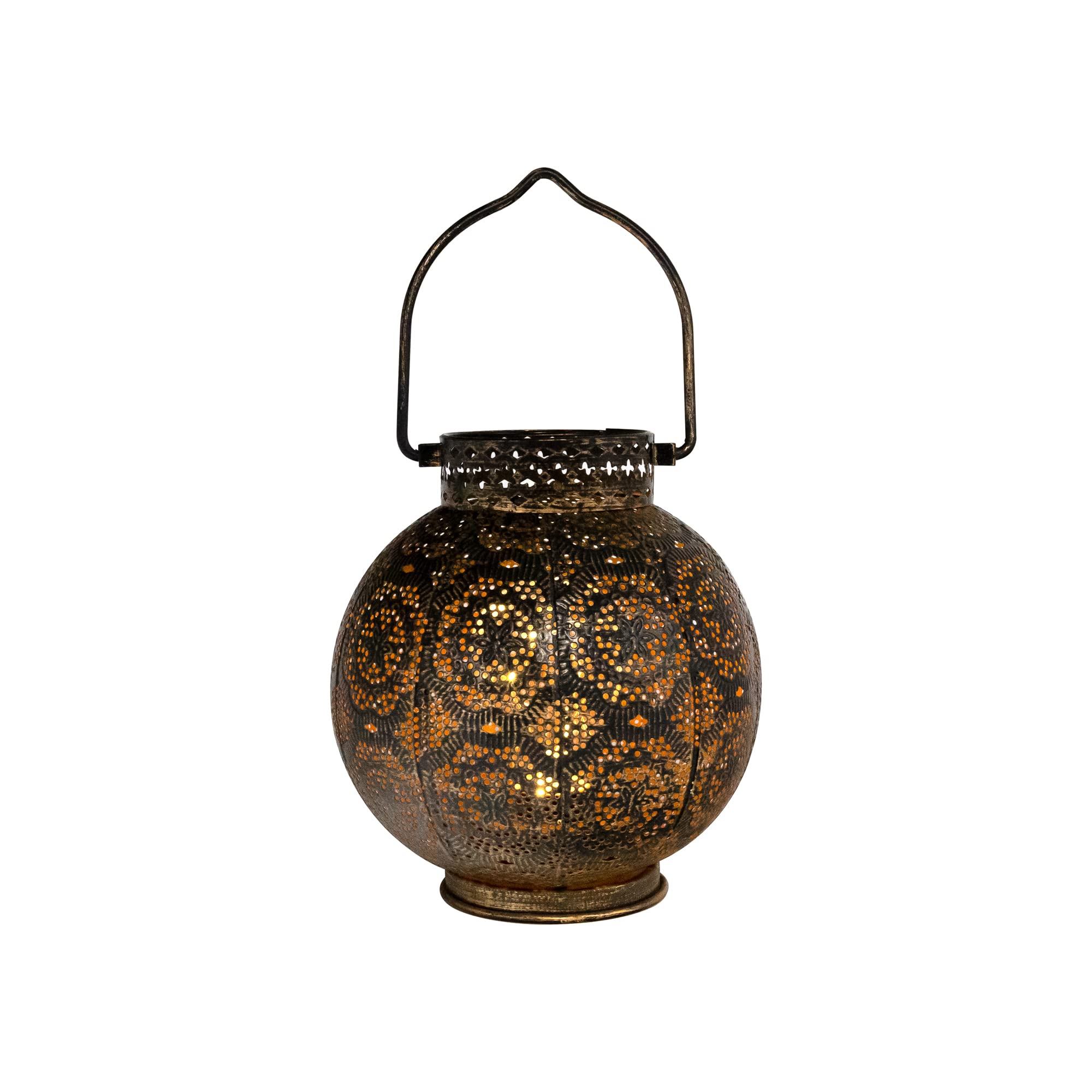 LumaBase 3-Piece Battery-Operated Metal Lantern Set in Antique Bronze