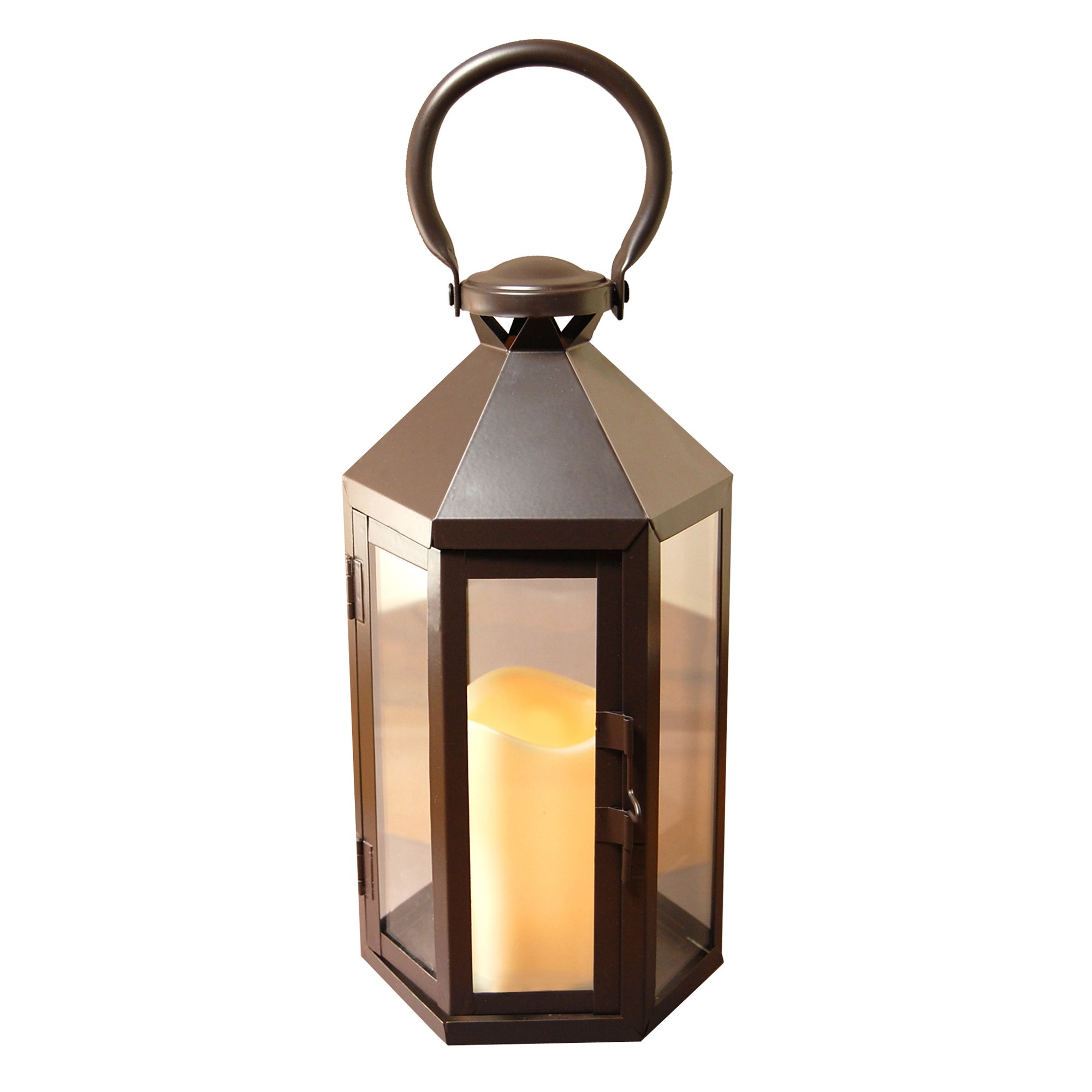 Lumabase Battery Operated Indoor Outdoor Metal Lantern