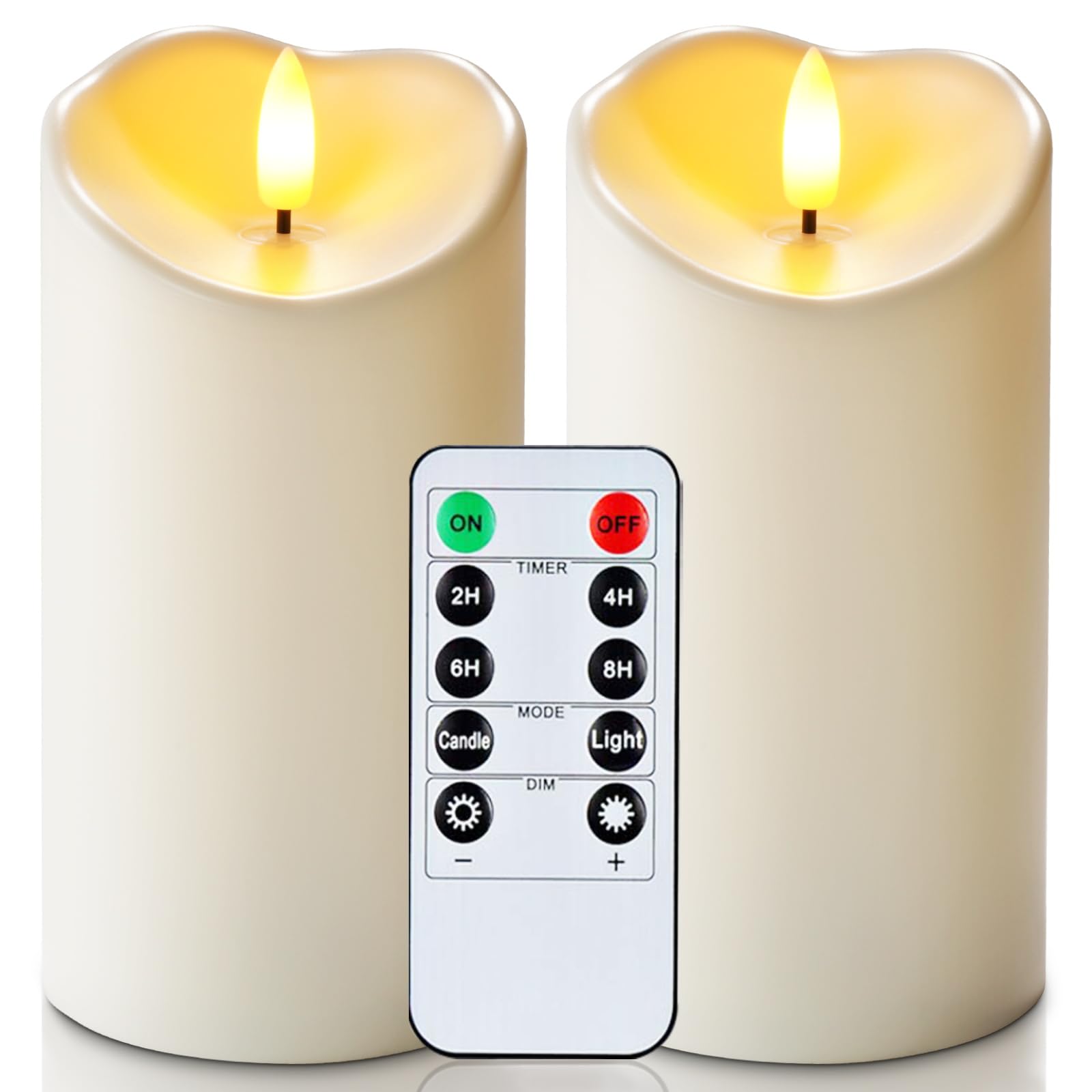 Luminara Outdoor Flameless Pillar Candles with Remote Set of 4