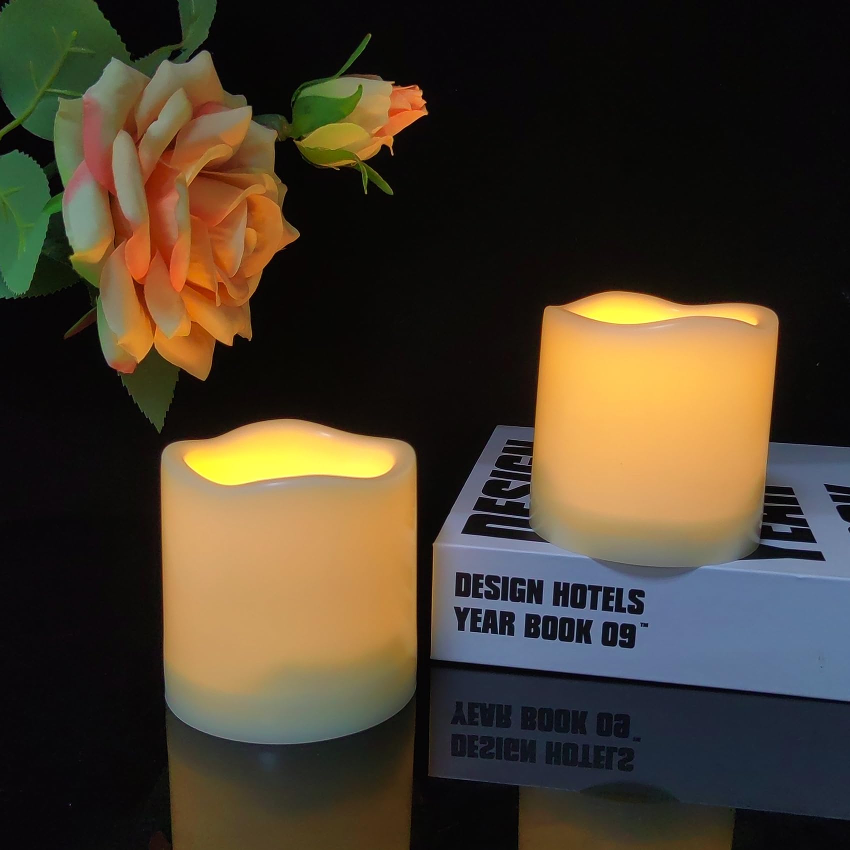Luminara Outdoor Flameless Pillar Candles with Timer Set of 3