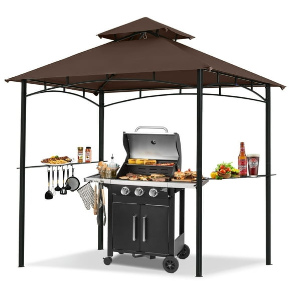 Mastercanopy 8x5 Grill Gazebo with Side Shelves