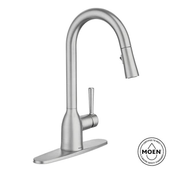 Moen 87690SRS Spot Resist Brushed Nickel One-Handle Pull-Down Kitchen Faucet