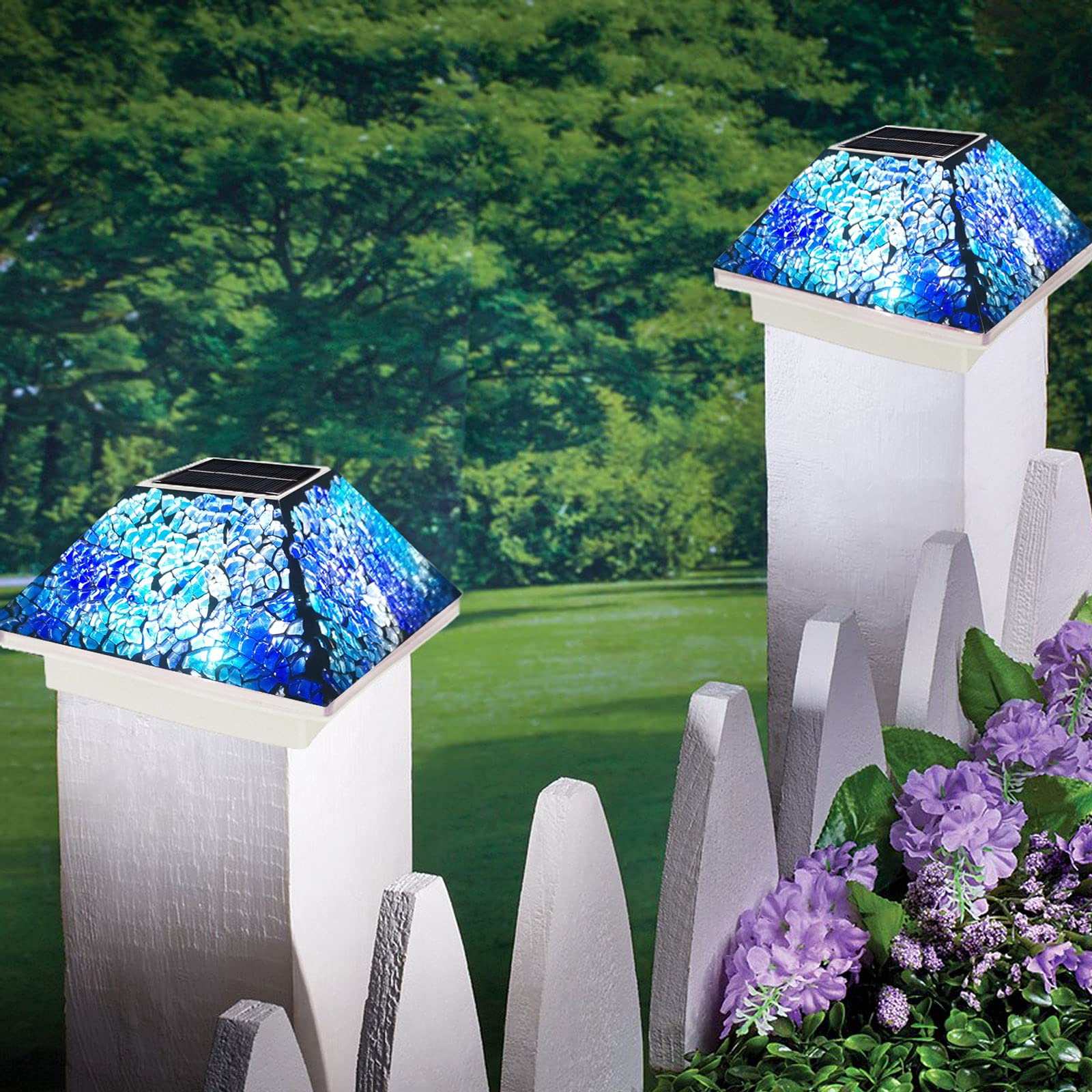 Moonrays 91251 Solar Powered Plastic Post Cap Light, White, 4x4