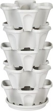 Mr. Stacky 5-Tier Stackable Strawberry, Herb, Flower and Vegetable Planter