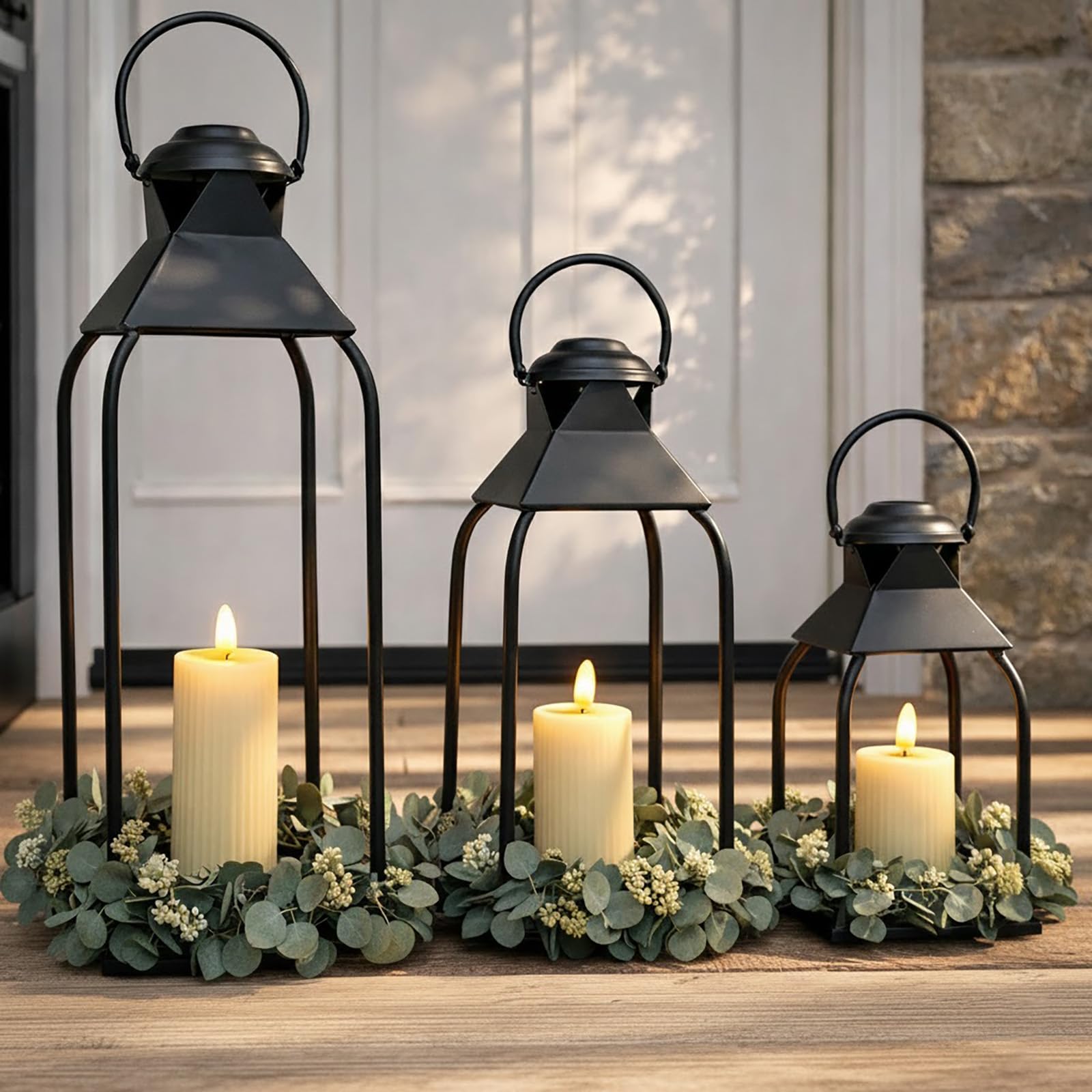Nacome Outdoor Metal Candle Lanterns (Set of 4)