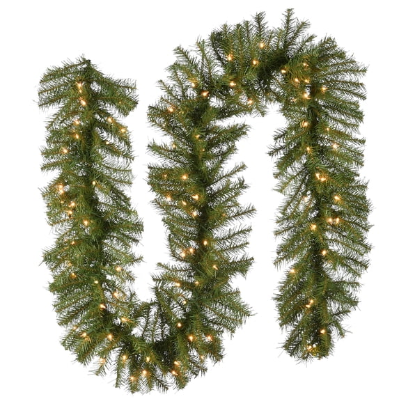 National Tree Company 9 ft Pre-Lit Norwood Fir Artificial Garland with Warm White LED Lights