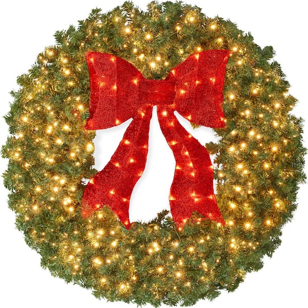 National Tree Company Pre-lit Norway Spruce Door Swag, 48-Inch