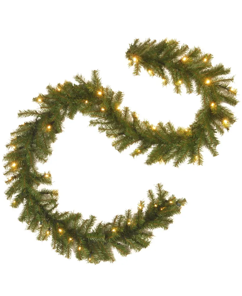 National Tree Company Pre-Lit Norwood Fir Outdoor Garland 9 ft.