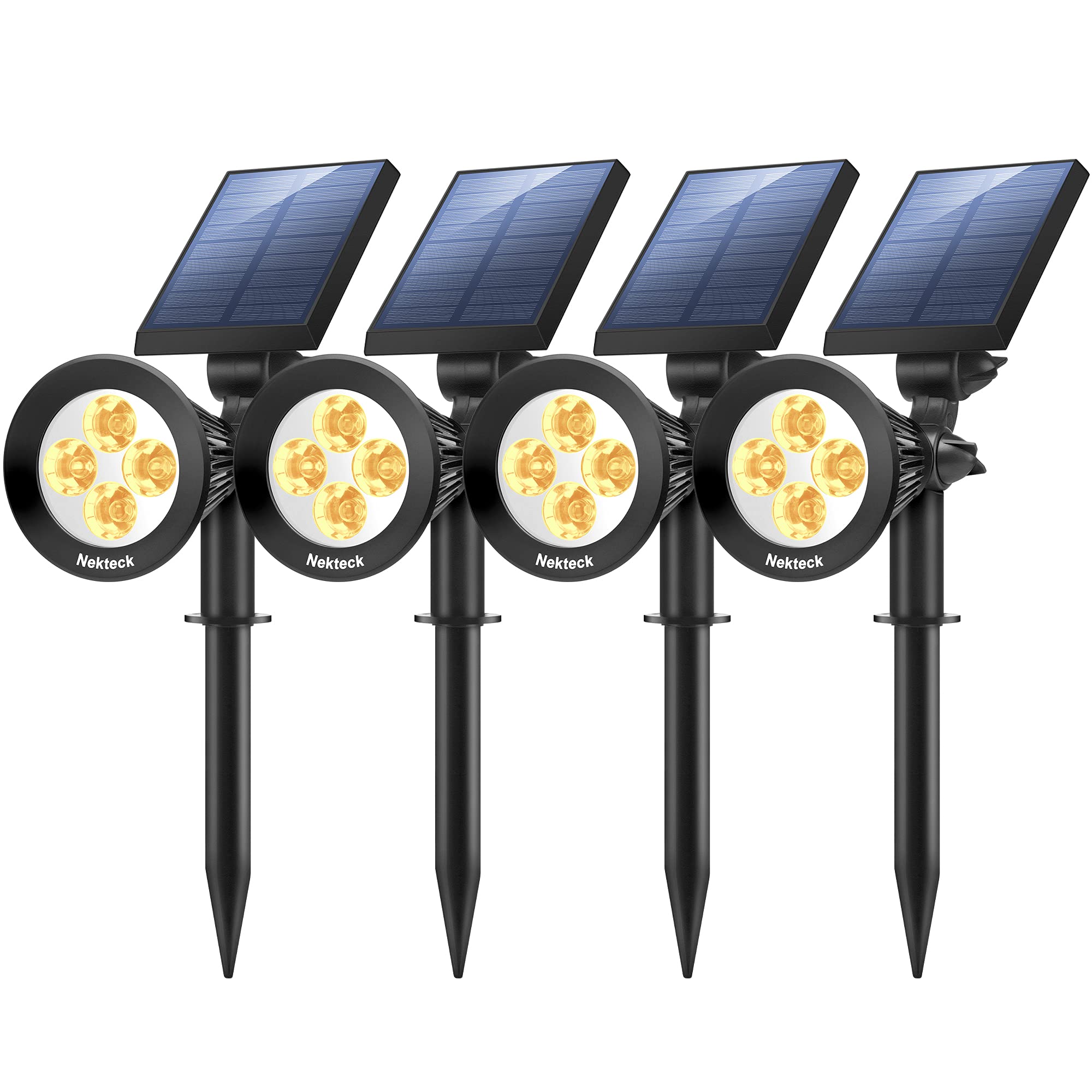 Nekteck 1W Solar LED Spotlight Outdoor (2-Pack)