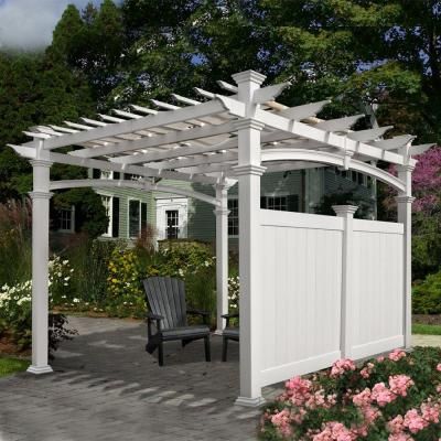 New England Arbors Avalon 10 ft. x 10 ft. Vinyl Pergola