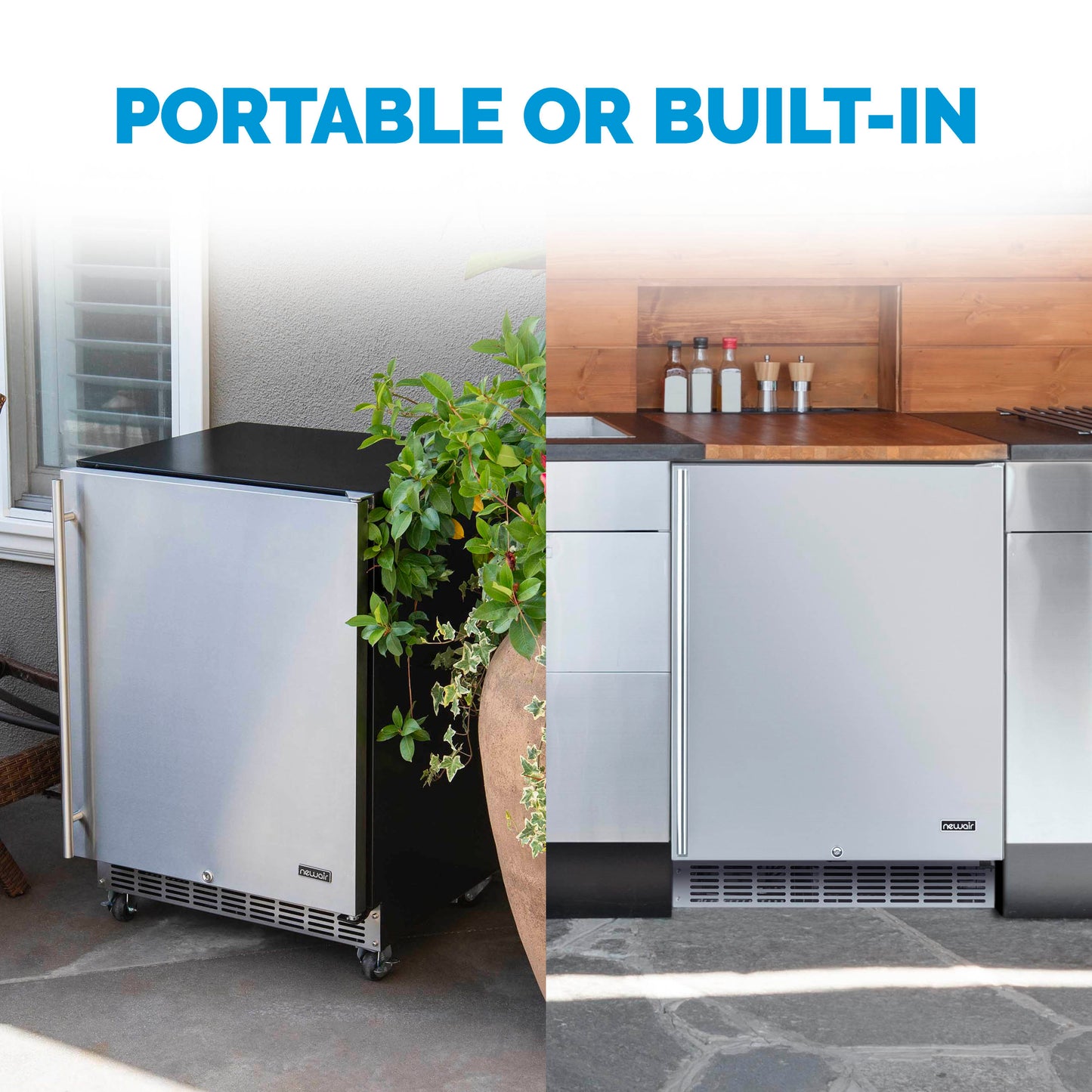 NewAir Outdoor Rated 160-Can Beverage Refrigerator NBC160