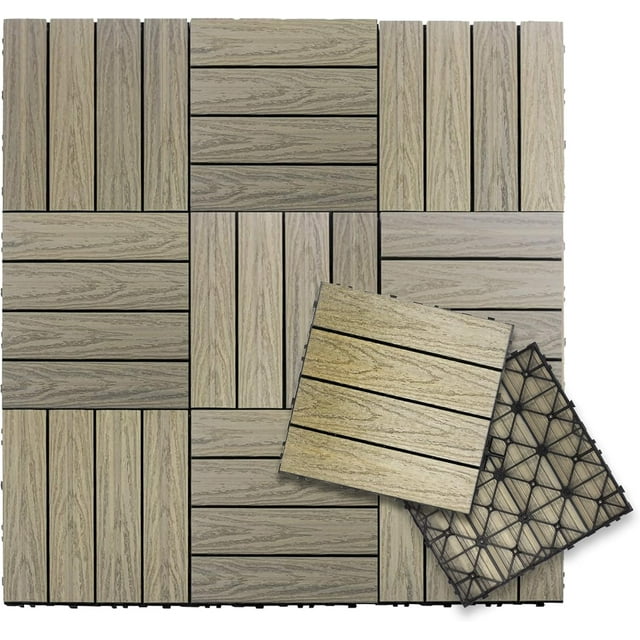 NewTechWood UltraShield Naturale WPC Composite Interlocking Deck Tile 12 in. x 12 in.