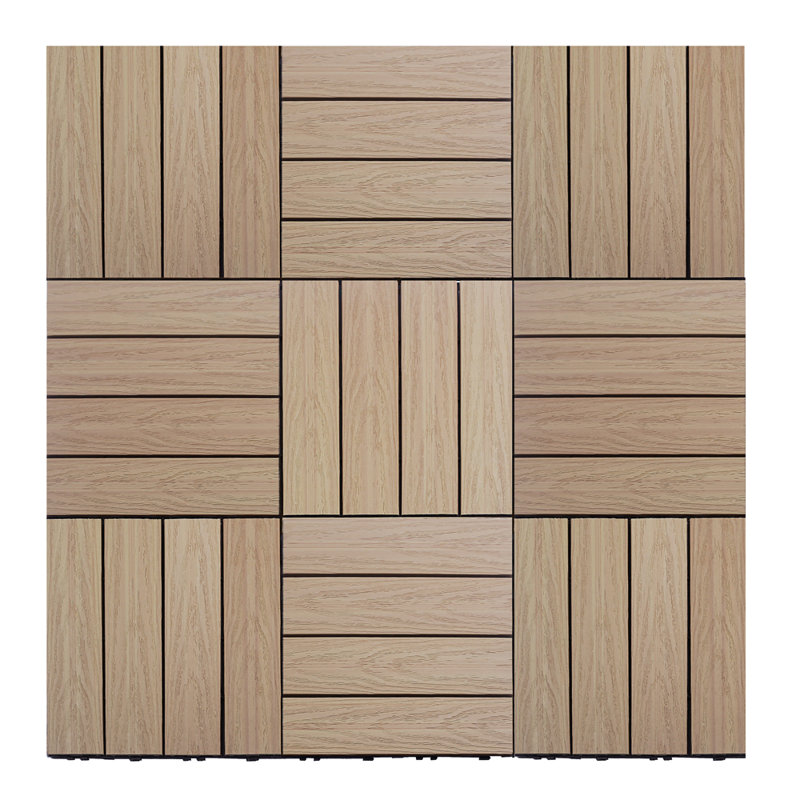 NewTechWood UltraShield Naturale WPC Composite Interlocking Deck Tile 12x12 (10 Pack)