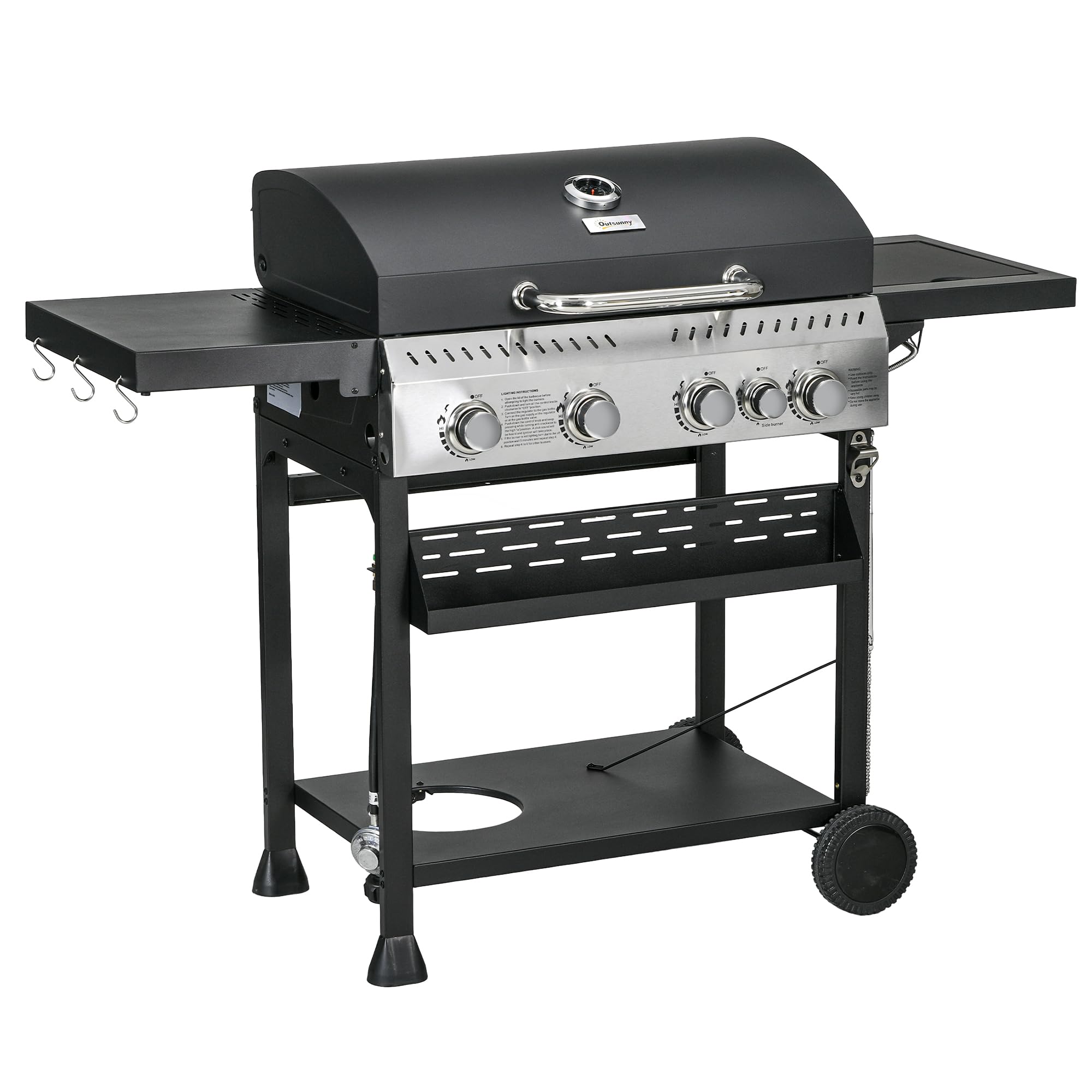 Nexgrill 4-Burner Propane Gas Griddle Station with Side Shelves