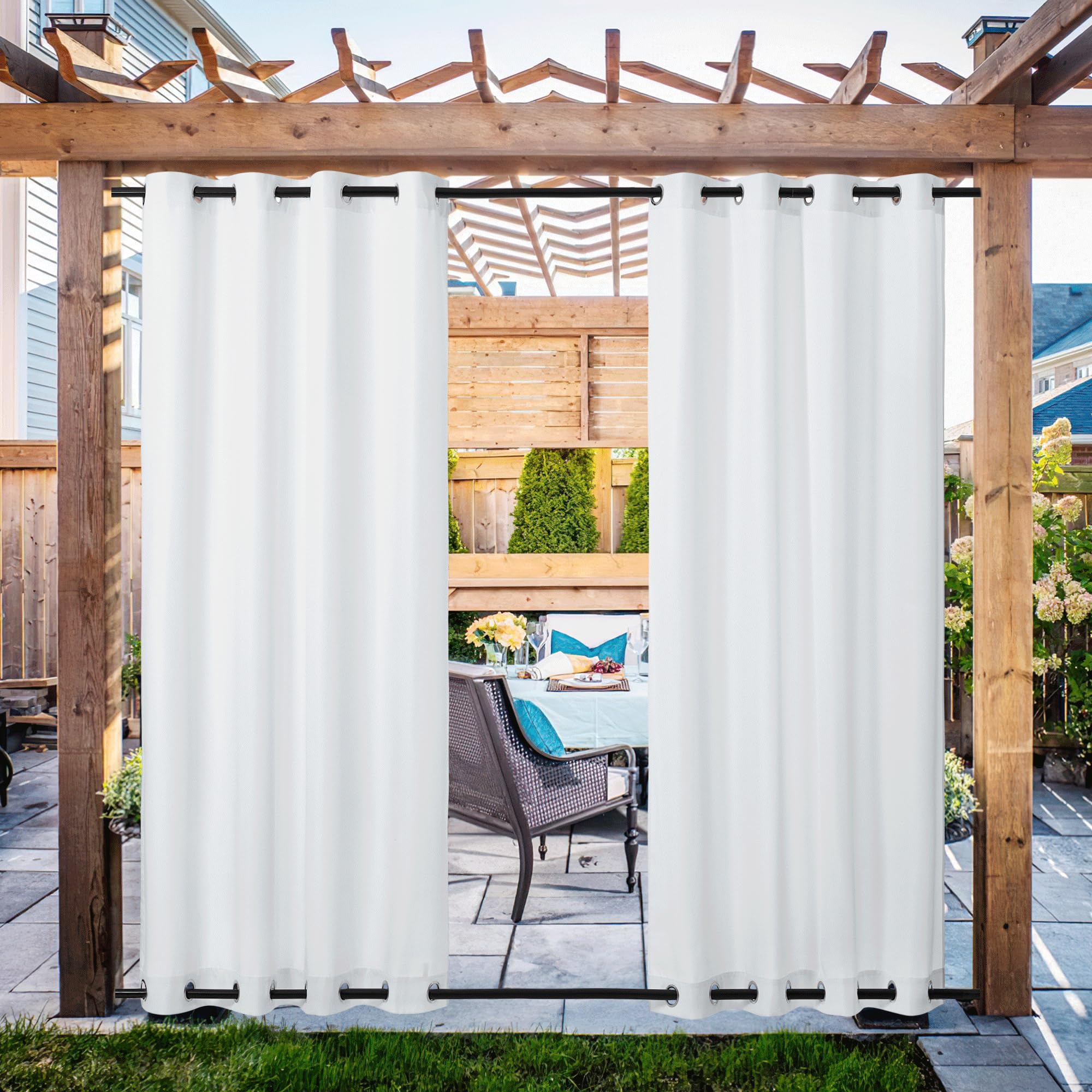 NICETOWN Outdoor Curtains Grommet Top