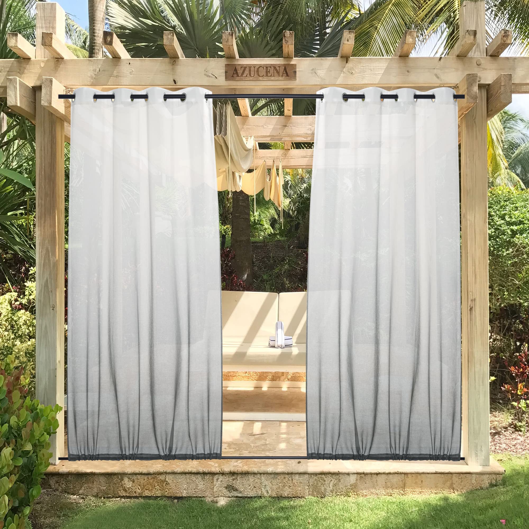 NICETOWN Outdoor Sheer Curtain Panels for Patio