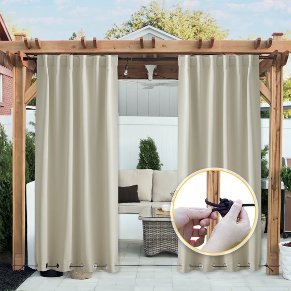 NICETOWN Outdoor Thermal Insulated Curtain Panels for Patio Pergola