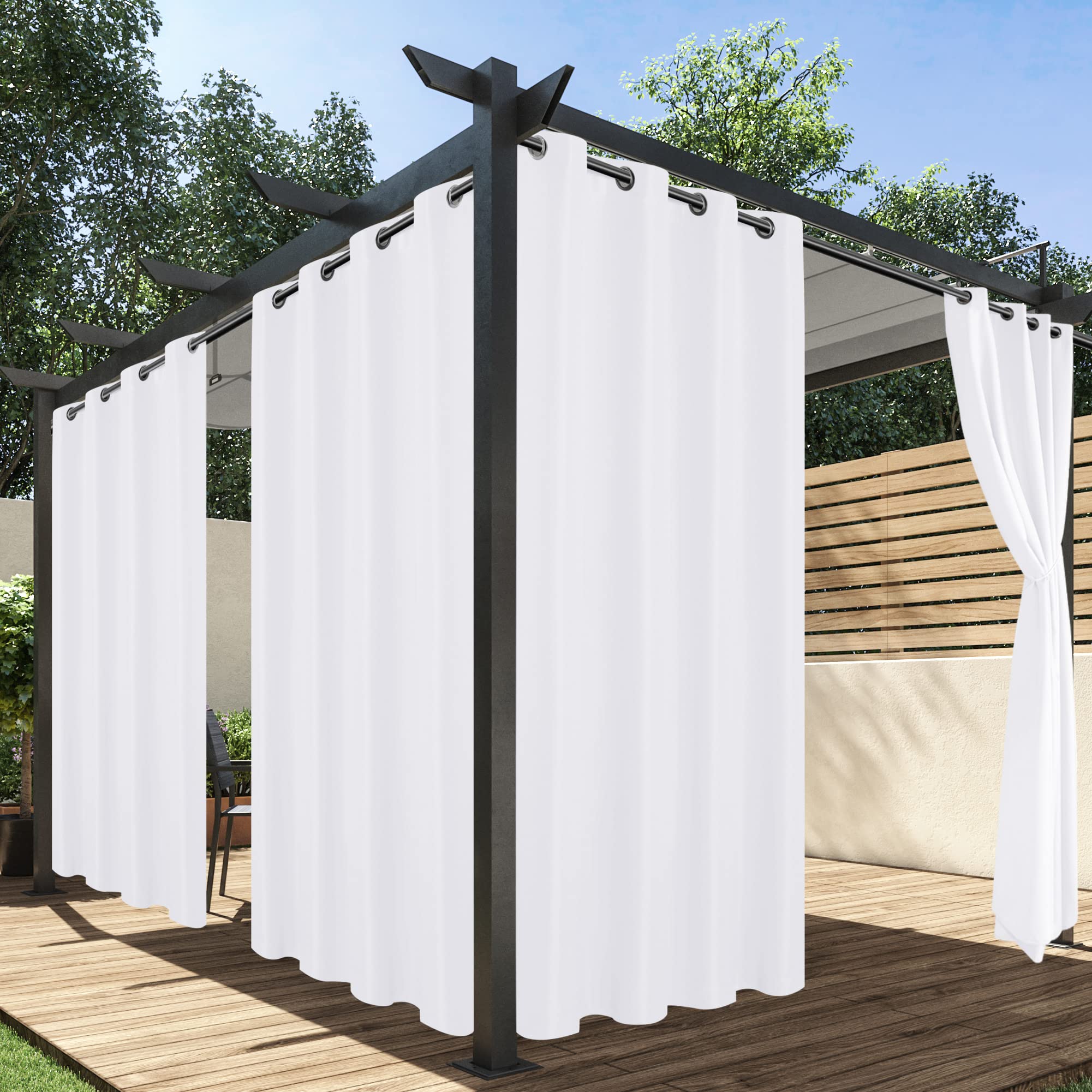 Nicetown Outdoor Waterproof Curtain Panels 54x96 in Set of 2