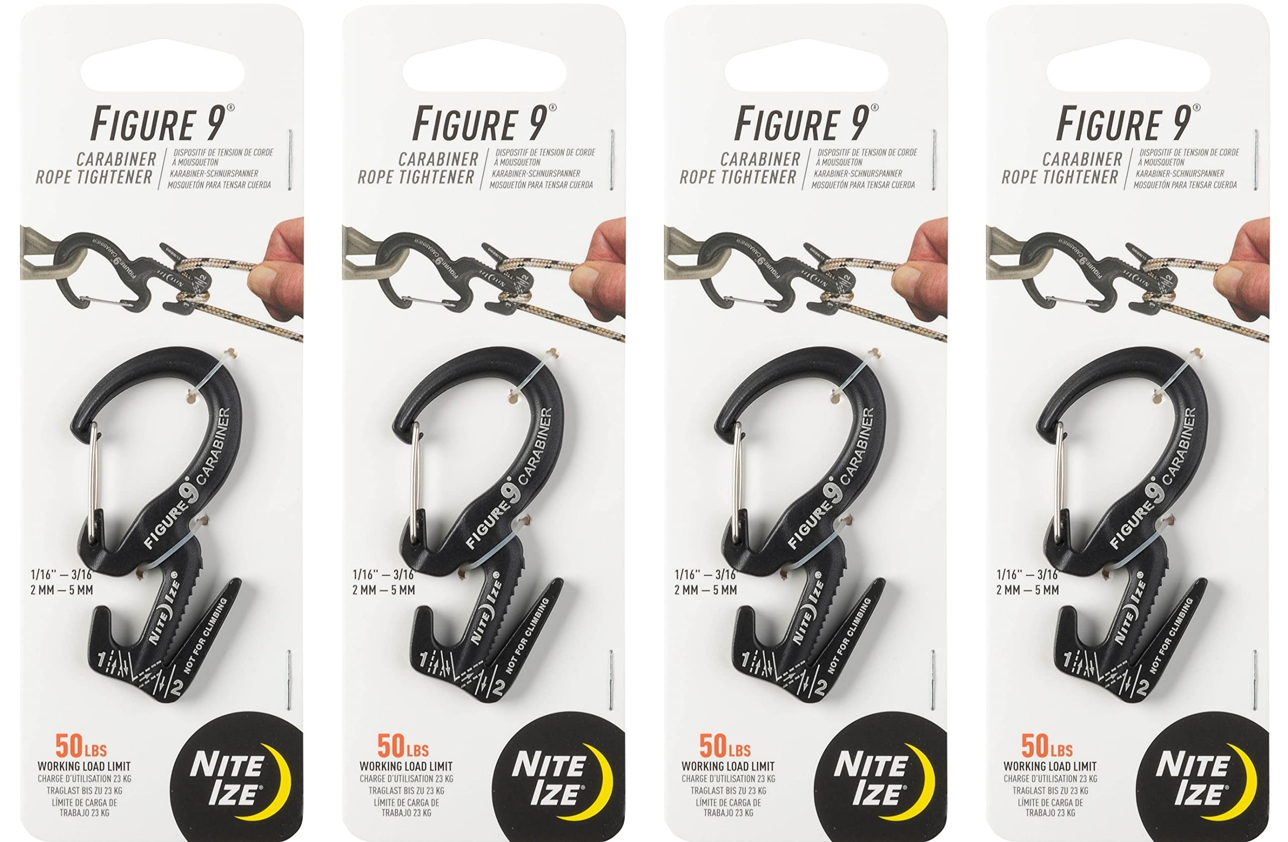 Nite Ize Figure 9 Rope Tightener, Large, 2-Pack