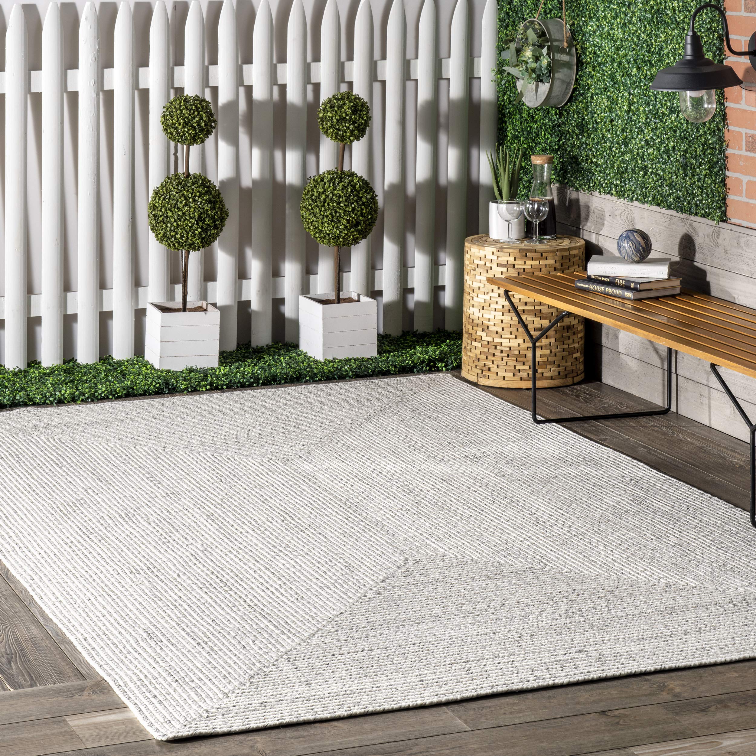 nuLOOM Rigo Hand Woven Striped Indoor Outdoor Area Rug