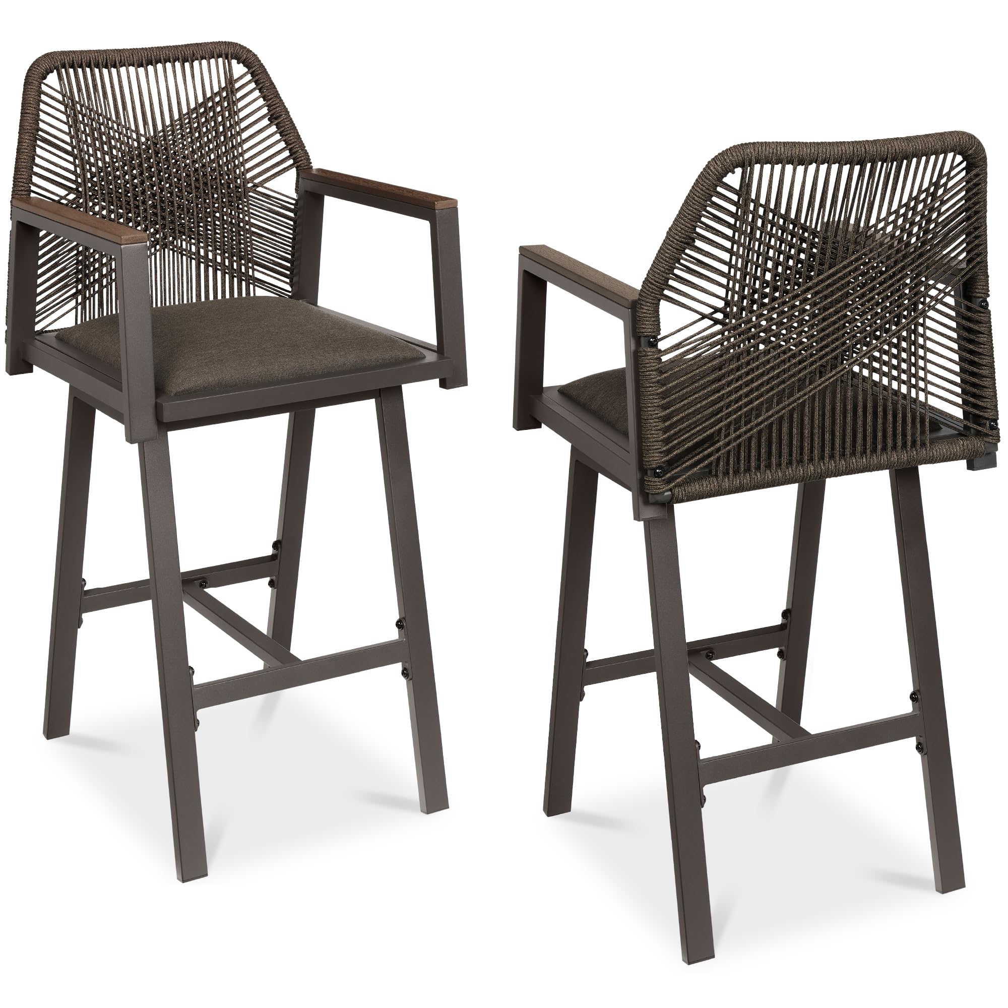 Oakland Living Belize 30-Inch Aluminum Swivel Bar Stool